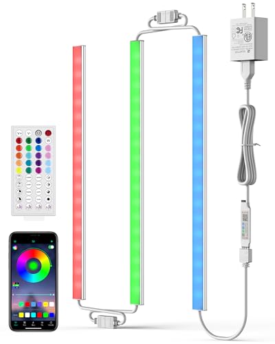 ASOKO 200 Lumens RGB Under Cabinet Light Plug in, 3 Pack - color: Multicolor RGB, size: Manual switch-3 pack