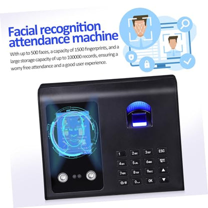 NUOBESTY 1Pc Face Recognition Clock Dual Recognition Attendance Machine with Fingerprint Reader for Office Small Business Supports Faces Fingerprints High Performance