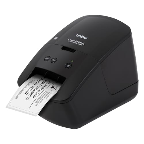 Brother QL-600 Desktop Monochrome Label Printer, up to 2.4" Label Width, No Ink Required, uses Genuine DK Drop-in Rolls for Fast Labeling and Easy Integration with Microsoft Applications - size: 2.4" Label Width