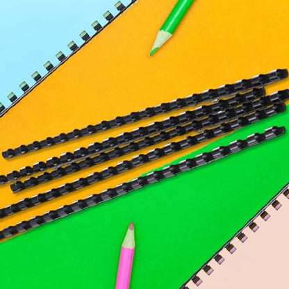 Maitys 300 Pcs Plastic Binding Combs Bulk 19 Ring Comb Spines Letter Size Spiral Binding for Notebook Calendar Picture(1/4 Inch,Black) - color: Black, size: 1/4 Inch