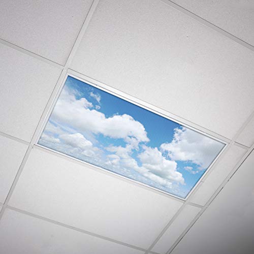 OCTO LIGHTS Cloud Fluorescent Light Covers 2x4 Backlit Film Insert - 1 Pack | ASTM E84 & UL723 Fire Safety Certified | Reduces Glare & Eye Strain | Easy Drop-In Install | Classroom Decor | Sky Panel - color: Majestic Stratocumulus, size: 1pk