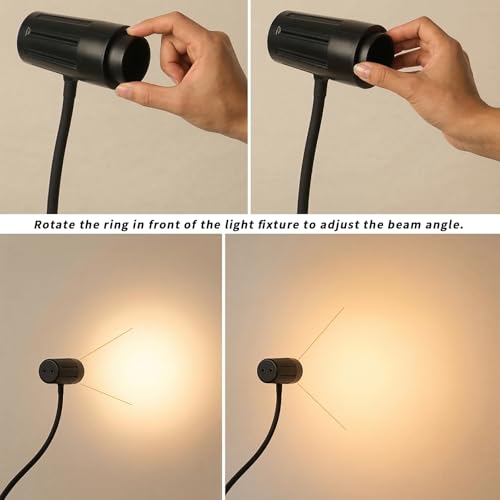 Reading Floor lamp Over Chair Gooseneck Standing Spotlight Light - color: Matte Black