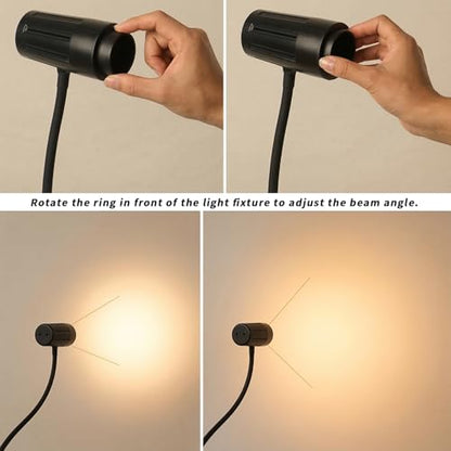 Reading Floor lamp Over Chair Gooseneck Standing Spotlight Light - color: Matte Black
