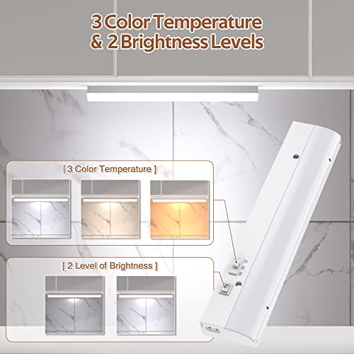led Under Cabinet Task Lighting for Kitchen Plug-in Closet Light dimmable Under Cabinet Light 3 Color 3000K/4000K/5000K for Kitchen Garage Counter/Sink Area 12 inch