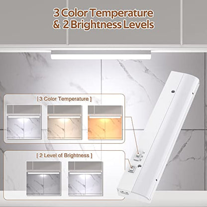 led Under Cabinet Task Lighting for Kitchen Plug-in Closet Light dimmable Under Cabinet Light 3 Color 3000K/4000K/5000K for Kitchen Garage Counter/Sink Area 12 inch