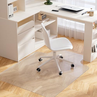 Yecaye Desk Chair Mat for Hardwood Floor, Office PVC Computer Chair Mat, Floor Protector for Rolling Chairs (Transparent, 45" x 53") - size: 45" x 53"