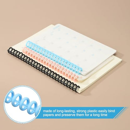 PATIKIL 8.5mm(1/3") Plastic Spiral Binding Coils, 30 Pcs Binding Spirals 20-25 Sheet Capacity Binding Spirals for Binding Paper Sheets, Sky Blue - color: Sky Blue, size: 8.5mm(1/3")