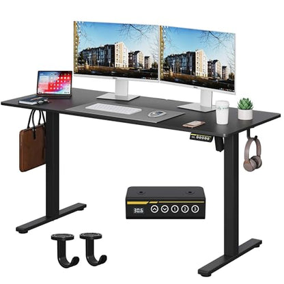 55 x 24 Inch Electric Standing Desk, 3 Memory Presets, Black - color: Black, size: 55*24