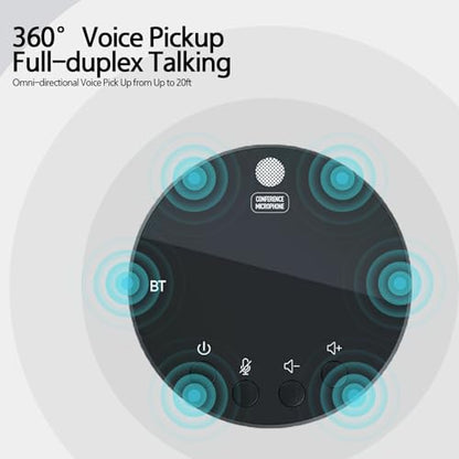 Conference Speaker and Microphone, Bluetooth Speakerphone with 360° Voice Pickup, USB-C Plug & Play, Compatible with Leading Platforms for Personal Workspaces - style: Minimalist