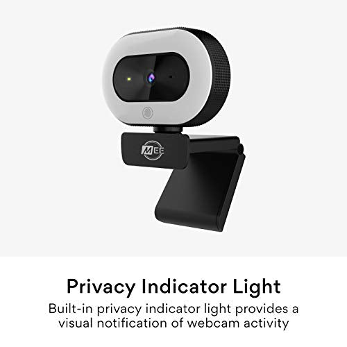 MEE audio CL8A 1080p HD Webcam with Ring Light, Microphone, Autofocus, Low Light Correction, 360° Rotation; USB Streaming Web Camera for Video Calling via Zoom/Skype on Computer PC Mac Laptop Desktop - style: 1080p Ring Light