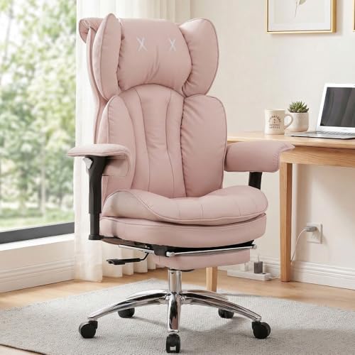 Efomao Big & Tall Desk Chair, Wide Executive Office Chair with Footrest Blue - color: 3070mus-pink