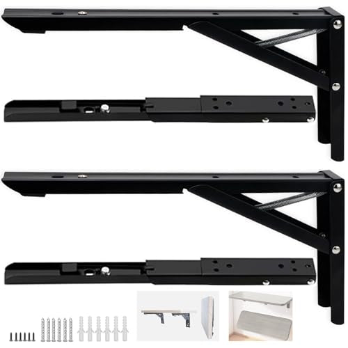 Wall Folding Table Hinges 14 in,90 Degree Fold,Space Saving 4Pcs - size: 14in-4pcs