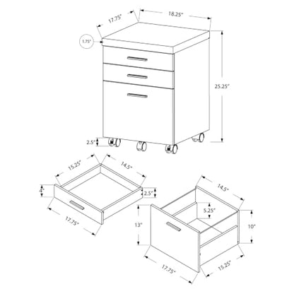 Monarch Specialties I 7400 File Cabinet, Rolling Mobile, Storage Drawers, Printer Stand, Office, Work, Laminate, Brown, Contemporary, Modern - color: Brown