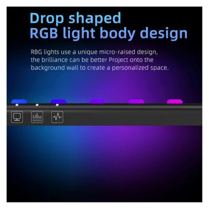 RGB Computer Monitor Light Bar Music Rhythm Dimmable Screen Hanging Desk Lamp for Gaming Reading - color: Curved RGB 60CM