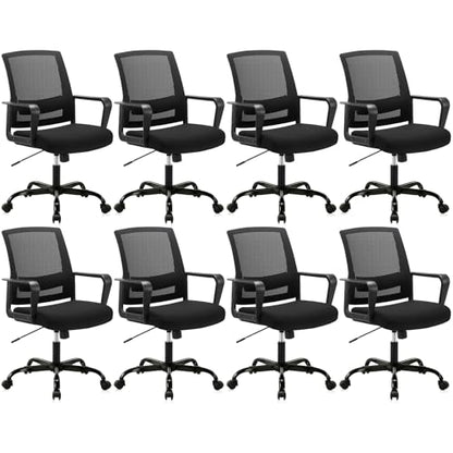 CLATINA Ergonomic Rolling Mesh Desk Chair with Executive Lumbar Support and Adjustable Swivel Design for Home Office Computer Black 8 Pack - size: 8 Pack