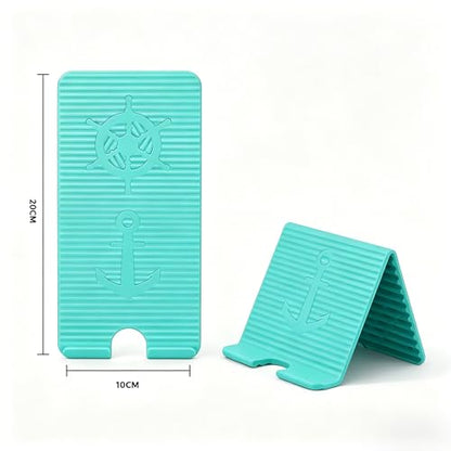 Flexible Silicone Aluminum Phone Holder Tablet Stand with Charging Port Design, Foldable Airplane Laptop/Phone Stand for Home Office Travel (Tiffany) - color: Tiffany