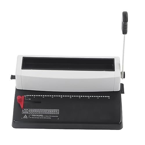 Professional Spiral Coil Binding Machine Heavy Duty Stainless Steel Wire Binder with Round Hole Punch and Ergonomic Handle for Office Document Binding Letter A4 A5 Size