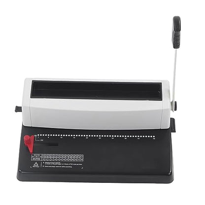 Professional Spiral Coil Binding Machine Heavy Duty Stainless Steel Wire Binder with Round Hole Punch and Ergonomic Handle for Office Document Binding Letter A4 A5 Size