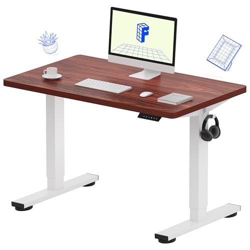 FLEXISPOT EN1 40"x24" One-Piece Standing Desk, Mahogany | 1" Thick Seamless Desktop, 176 LBS Capacity, Home Office Use, 4 Memory Presets, Dual Monitor Setup, Anti-Collision Protection - color: Mahogany, size: 39.4 x 23.6 in