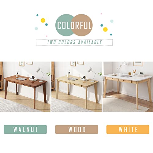 IOTXY Solid Wood Writing Desk - Home Office Laptop Computer Table, White - color: White, size: 80CM
