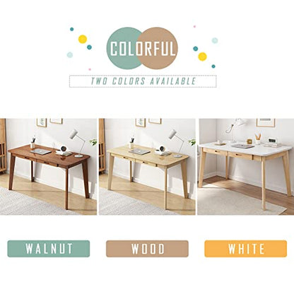 IOTXY Solid Wood Writing Desk - Home Office Laptop Computer Table, White - color: White, size: 120CM