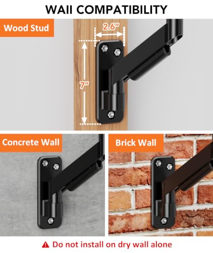Single Monitor Wall Mount for 17 to 32 inch Flat/Curved Computer Screens,Full Motion Adjustable Monitor Wall Arm Holds Up to 22lbs,VESA Wall Mount 75x75/100x100, Black - size: 17”-32” monitor arm