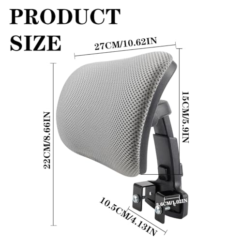Office Chair Headrest Attachment Head Support Cushion Chair Mesh Head Rest Black Mesh Frame Adjustable Height Angle for Ergonomic Office Chair - color: Color 3