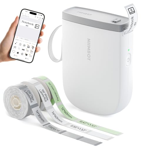 NIIMBOT D11 Upgraded Version 300 DPI Label Maker with 3 Tapes, White - color: White, style: Label Machine with 3 Label Tapes