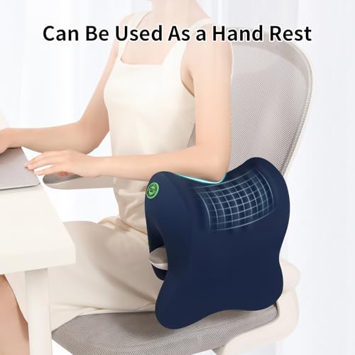Ergonomic Office Chair Headrest, Adjustable Neck Support Pillow with Removable Washable Cover, Universal Head Rest Attachment for Office Chairs, Wheelchairs, Desk Chair Napping (Navy Blue) - color: Navy Blue