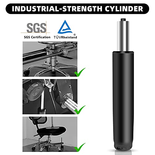 Omyoffice 2.5 Inch Office Chair Gas Lift Cylinder Replacement, Black | Heavy Duty 1000 lbs Hydraulic Pneumatic Piston, Universal Fit Most Office, Desk, Gaming Chairs, Fix Sinking - size: 2.5 inch