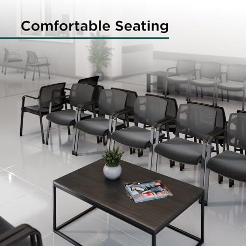 Workplace 2.0 Guest & Reception Chair, Mesh, Stackable, Black | Comfortable seating for reception areas and everyday office use. - style: Fabric