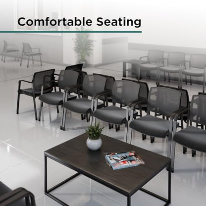 Workplace 2.0 Guest & Reception Chair, Mesh, Stackable, Black | Comfortable seating for reception areas and everyday office use. - style: Fabric