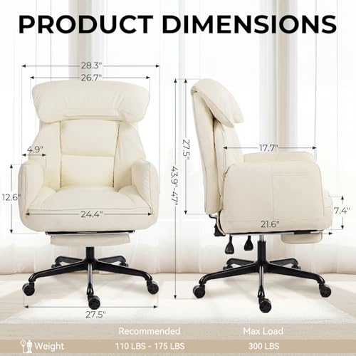 Dowinx Cross Legged Office Chair with Pivoting Armrests,Criss Cross Chair with Pocket Spring Seat & Back,Reclining Computer Gaming Chair with Footrest and Metal Base (Cream) - color: Cream