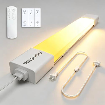 LED Tube Light Fixture with Plug Under Cabinet Lighting Dimming and Color With Remote wireless wall switch 16 inch 15W 1500LM 3000-6500K adjustable LED Tube Light Fixture for Cabinet Closet Office - size: 16 inch