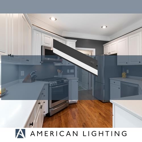 American Lighting LED Courant Plus Undercabinet Light 24 Inch 5CCT 90+ CRI 1200 Lumens with USB-A USB-C and 20A Receptacles Black Finish Title 24 Compliant