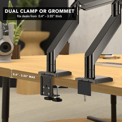 Mount-It! Heavy Duty Monitor Arm, 49-57" Ultrawide, 55 lbs | Full motion gas spring arm, tilt swivel rotate, VESA 75 & 100, fits Samsung Odyssey G9.