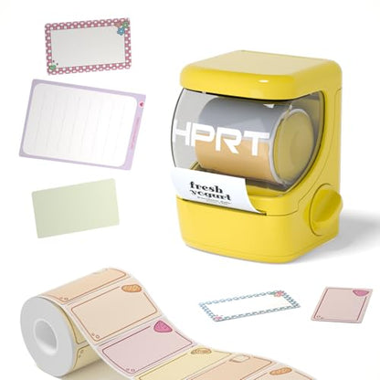 HPRT NEW1 Label Maker - Bluetooth Label Make Machine with 1 Roll Tape Portable Thermal Printer for iPhone&Andriod, Yellow - style: Yellow