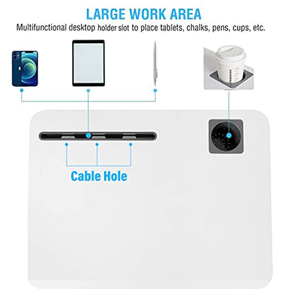 Lipo Mobile Sit Stand Desk - Height Adjustable Standing Laptop Desk Cart Rolling Couch Table on Wheels White Workstation with Gas Spring Riser for Home Office Classroom