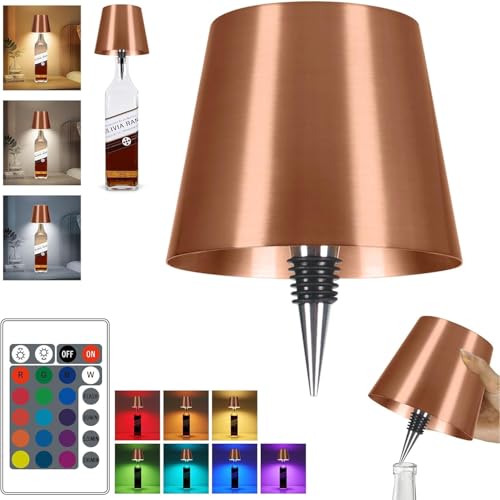 2026 New Wireless Bottle Lamp,RGB LED Bottle Light with Remote(RGB Rose Gold, 1pc) - color: Rose Gold