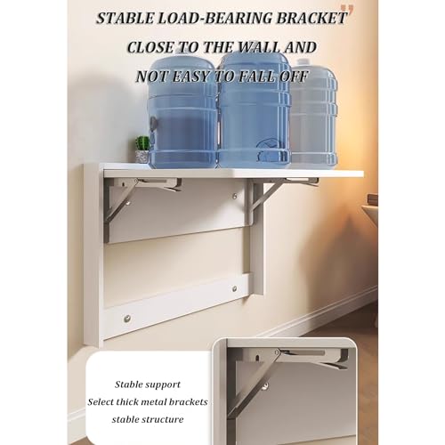 Fold Down Laundry Table, Wall Mounted Desk, Drop-Leaf Table For Kitchen, Laundry Room, Bathroom, Bedroom, Space Saving (Size: L80*W40cm) - size: L80*W40cm