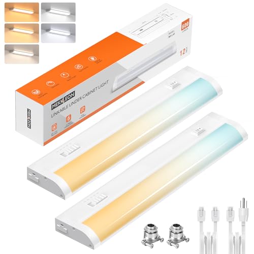 12inch Linkable Under Cabinet Lighting Hardwired Plug-in,Wired LED,2 Pack - color: 2 Pack, size: 12 INCH