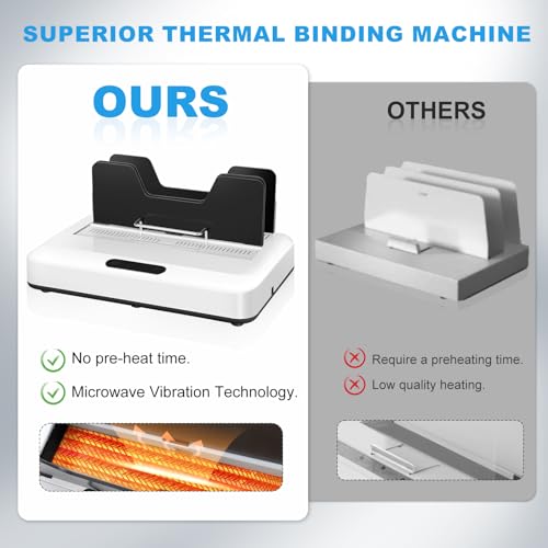 Thermal Binding Machine, 500 Sheets Capacity, No Preheat Time, Digital Touch Panel with Air Cooling, Electric Binder for A4/A5/Letter Size Business Documents, Office and Home Projects