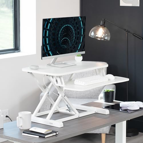 VIVO White 26 in Standing Desk Converter, DESK-V026KW - color: White, size: 26"