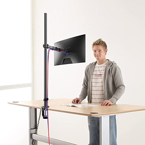 Pholiten Tall Single Monitor Mount with 47" Pole for 13-27" Screen
