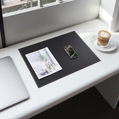 KINGFOM Desk Pad & Mat 24" x 18" Protector Large Mouse Pad PU Leather for Desktops and Laptops (Black) - color: Black-a110