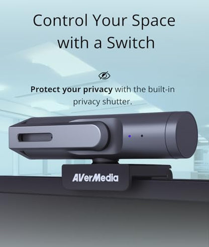 AVerMedia PW515 4K Ultra HD Business Webcam with Microphone for PC/Desktop/Laptop/Mac, with AI Auto Framing for Streaming, Meeting, Video Calls, Sony Sensor, Works with Teams, Zoom, Google Meet, OBS - style: PW515 - 4K30 autofocus