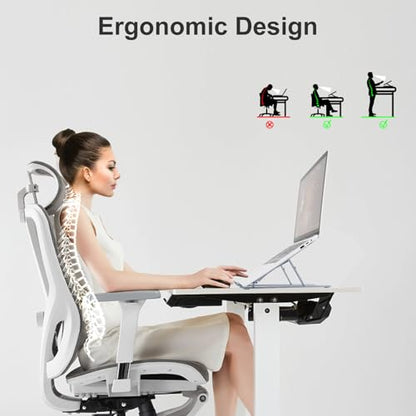 Ergonomic and Foldable Laptop Stand for Desk, Adjustable Riser, Fits All Laptops and Notebooks up to 17,Ultra-Thin,Ventilated Cooling,ABS+Silicone,Midnight. - color: Midnight
