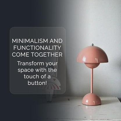 NordGlow Scandinavian LED Desk Lamp - Pink, Adjustable Dimmable Table Lamp, Modern Minimalist Design, Energy-Efficient LED, Home & Office Lighting - color: Pink