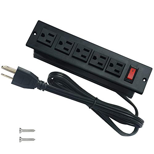 Desk Outlets Recessed Power Strip Without USB Ports Mountable Power Strip Under Desk Power Charging Station with 5AC Outlets Black - size: 5 AC Outlet