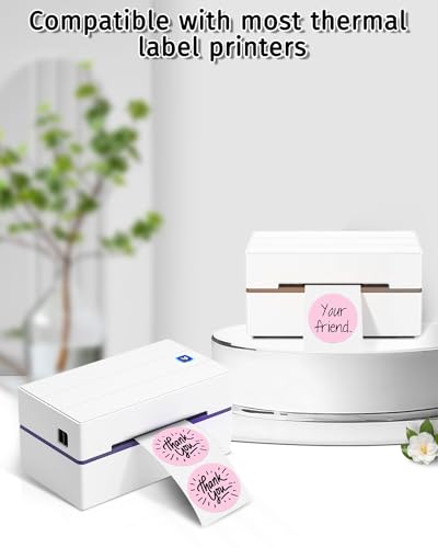 iEager 2 Inch Round Thermal Labels, Pink Circle Thermal Printer Stickers - color: Pink, size: 2 INCH